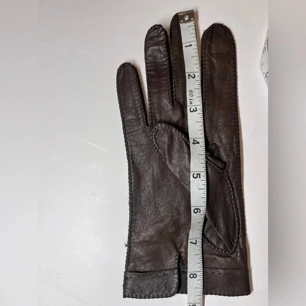 Genuine Leather Brown Winter Gloves